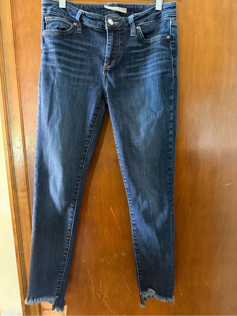 Joe's Jeans Dark Blue Skinny Jeans with Frayed Hem